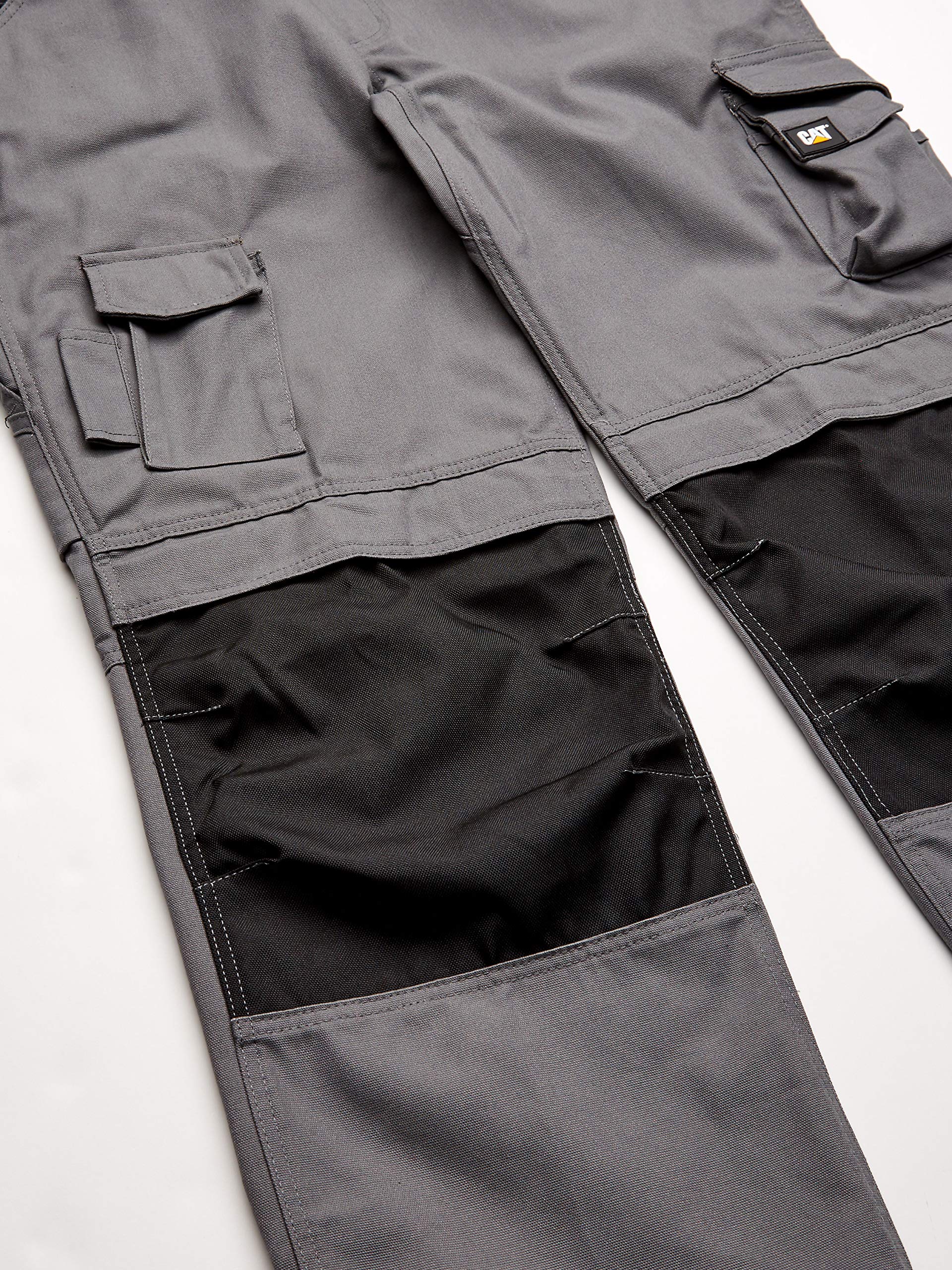 Caterpillar Men's Trademark Work Pants Built from Tough Canvas Fabric with Cargo Space, Classic Fit, Grey/Black, 28W x 30L