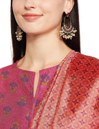 Ketch WomenS Polyester Blend Kurta&Pant&Duppata (Khk3000803_Pink