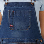Dickies Women's Denim Boyfriend Bib Overall, Retro Stonewashed, XL