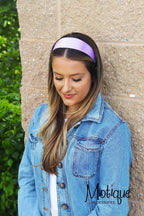 Motique Accessories Lavender 2 Inch Wide Satin Hard Headband with No Teeth