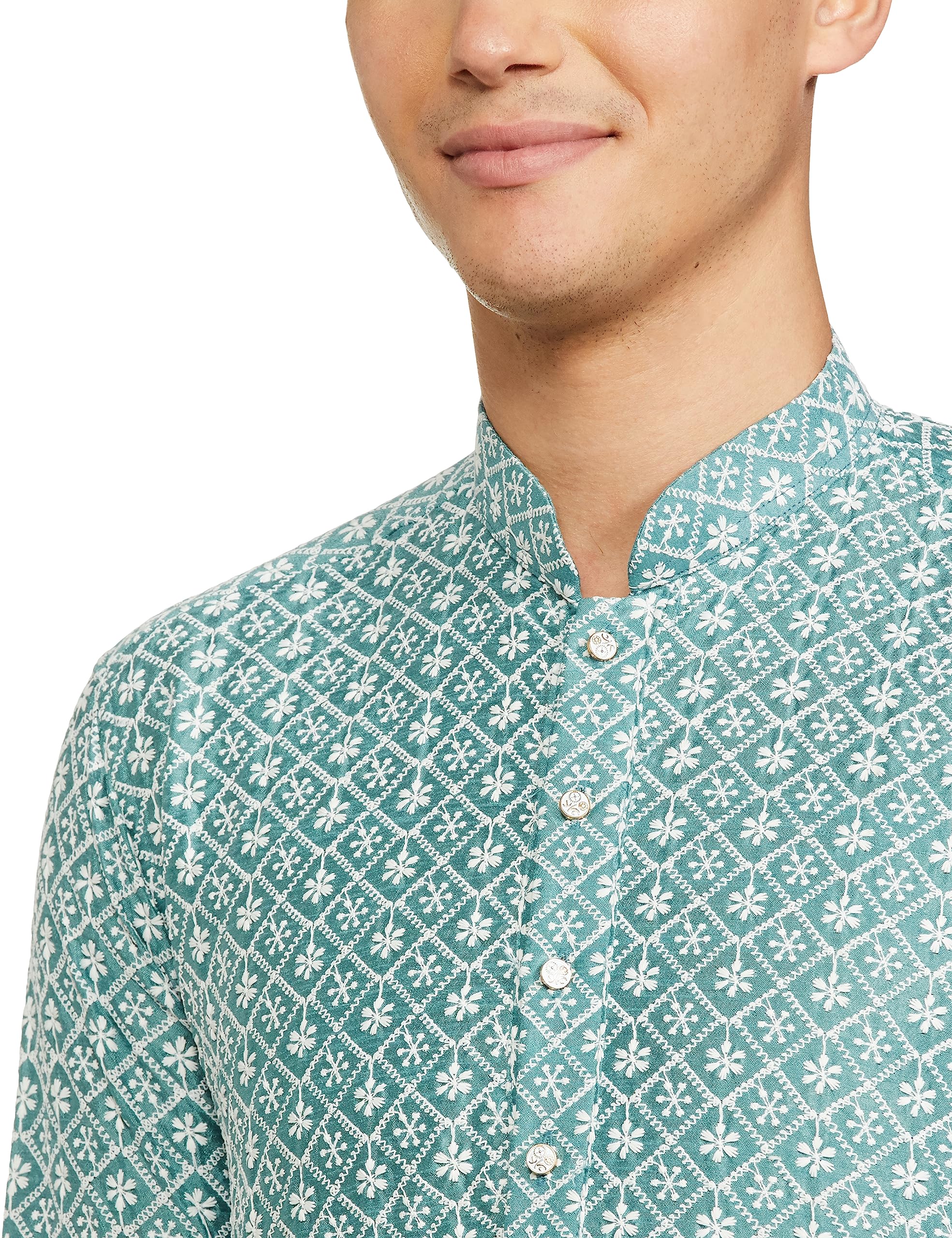 Be Active MenS Traditional Embroidered Lucknowi Full Sleeves Kurta || Cotton Kurta For Men || Men Kurta For Wedding || Kurta Fo