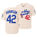 Men's #42 Jackie Robinson Legend Baseball Jersey Blue/White/Beige，Letter Embroidery Baseball Shirt, Fan Holiday Gift
