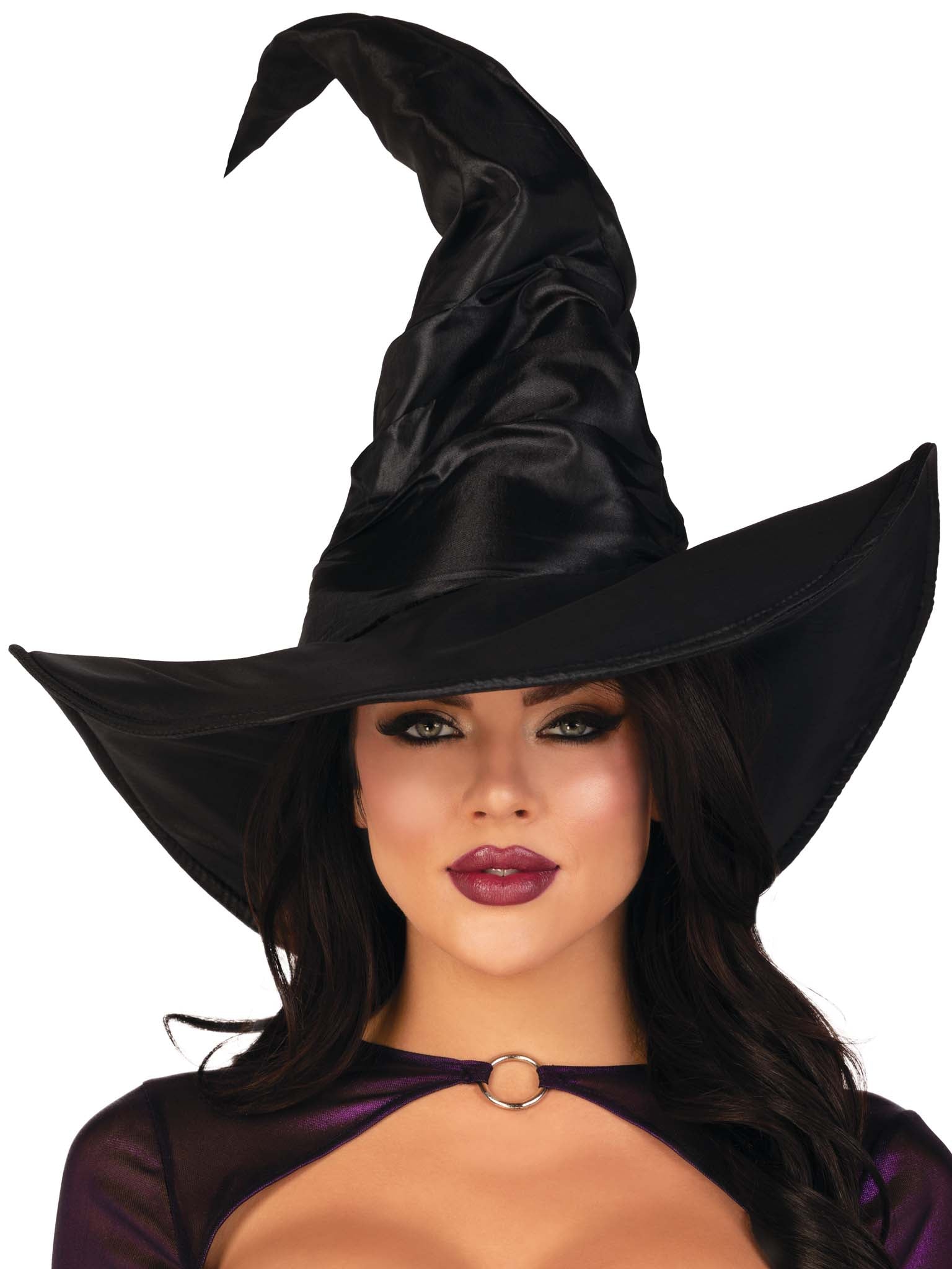 Large ruched witch hat O/S BLA