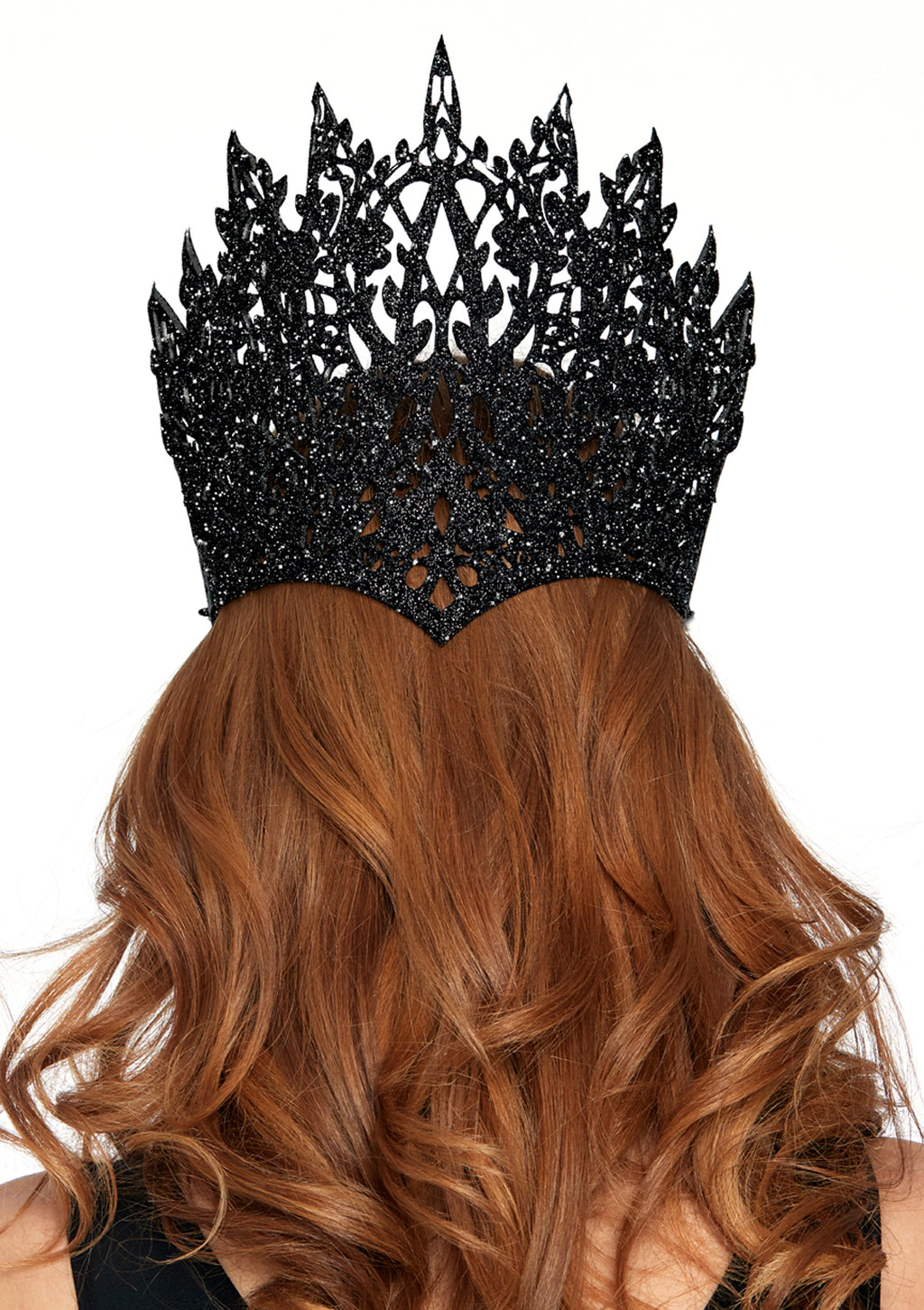 Leg Avenue Glitter die cut crown with jew Black Color