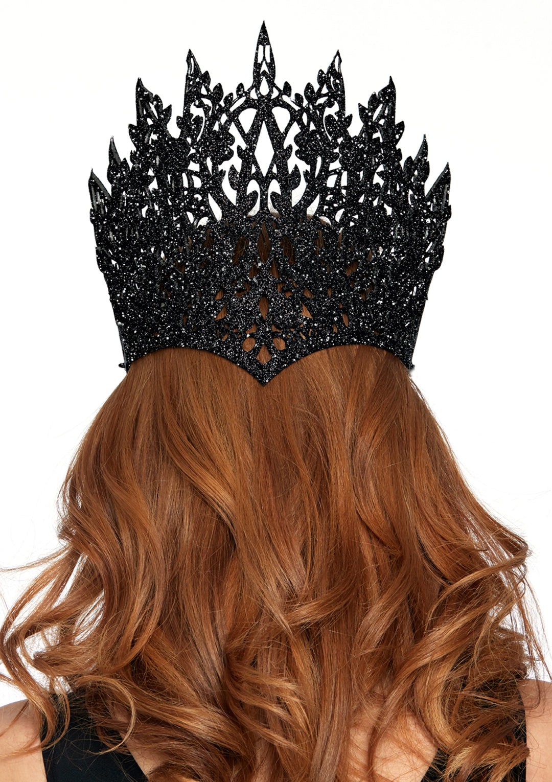 Leg Avenue Glitter die cut crown with jew Black Color
