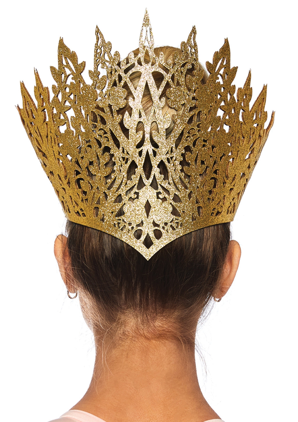 Leg Avenue Glitter die cut crown with jew Gold Color