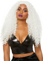 Leg Avenue 29 Long curly wig. White Color