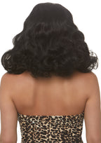 Leg Avenue 16 Retro bang curly bob wig. Black Color