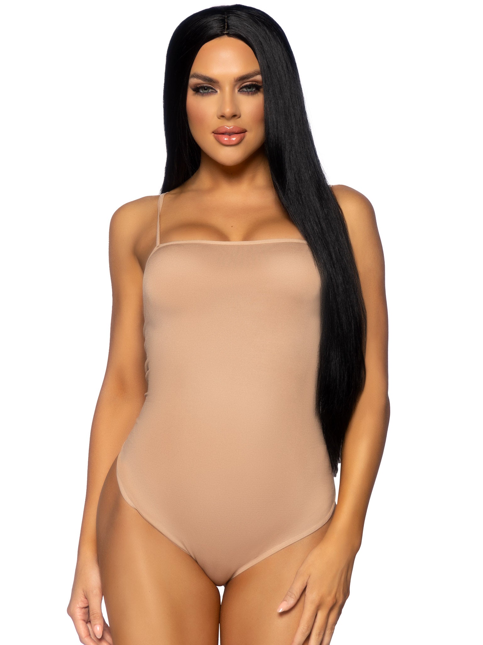 33 Long straight center part wig.