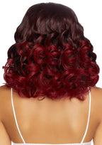 Leg Avenue 18 Curly ombre long bob wig. Burgundy Color