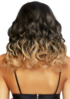 Leg Avenue 18 Curly ombre long bob wig. Blond Color