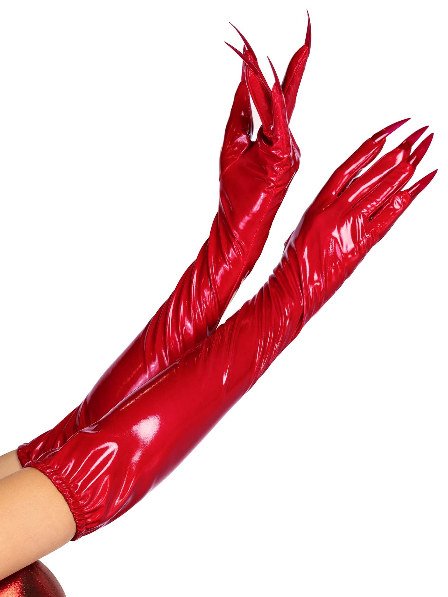 Vinyl claw gloves.