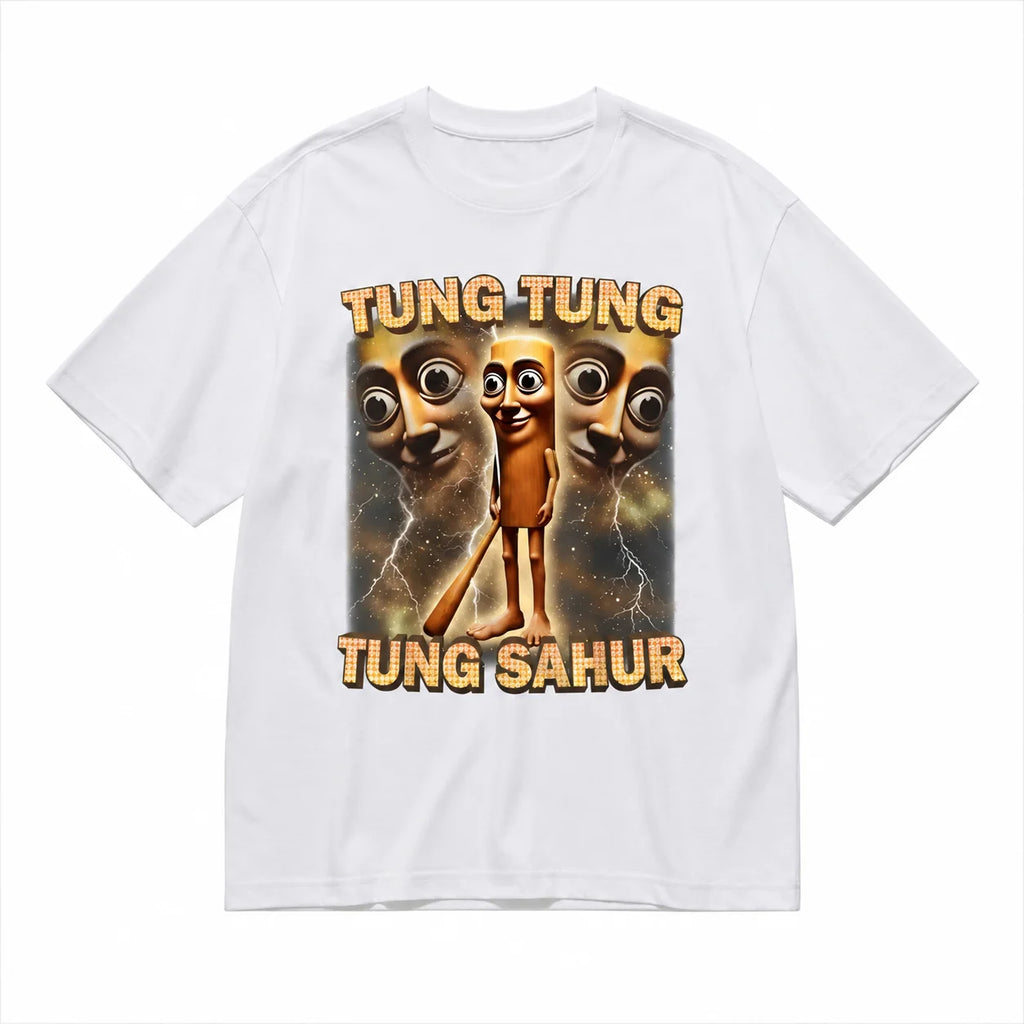 Summer Unisex Tung Tung Tung Sahur T Shirt Women Graphic Streetwear Comfortable，Funny Meme Brainrot T-Shirt Short Sleeve Fashion Clothing