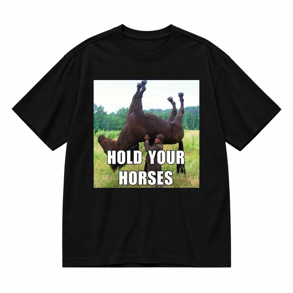 Men Women's Funny Animal Meme Graphic T-Shirt- Menswear Shortsleeve Rock-Inspired Tee, Round Neck, Random Digital Print, Regular Fit, Durable, Machine Washable, All-Season Comfort, Casual Streetwear Unisex Sport Top