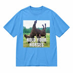 Men Women's Funny Animal Meme Graphic T-Shirt- Menswear Shortsleeve Rock-Inspired Tee, Round Neck, Random Digital Print, Regular Fit, Durable, Machine Washable, All-Season Comfort, Casual Streetwear Unisex Sport Top