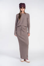 Sweater Rib Skirt- Mushroom