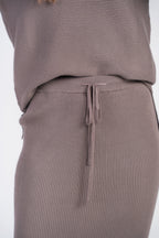 Sweater Rib Skirt- Mushroom