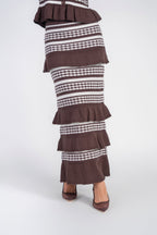 Crochet Knit Skirt- Chocolate and Cream