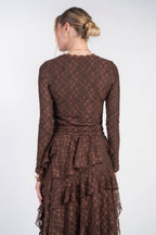 Alison Lace Tee- Chocolate