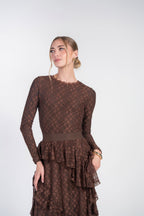 Alison Lace Tee- Chocolate