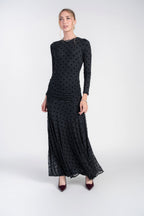 Verona Mesh Dot Dress- Black