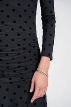 Verona Mesh Dot Dress- Black