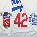 Men's #42 Jackie Robinson Legend Baseball Jersey Blue/White/Beige，Letter Embroidery Baseball Shirt, Fan Holiday Gift