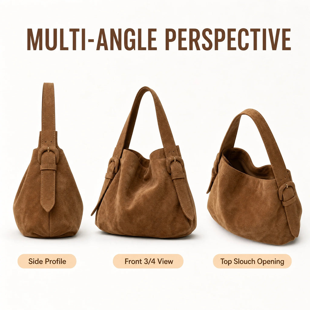 2026 New Vintage Brown Large Capacity Bucket Bag, Can Be Used As Shoulder Bag, Underarm Bag, Crossbody Bag