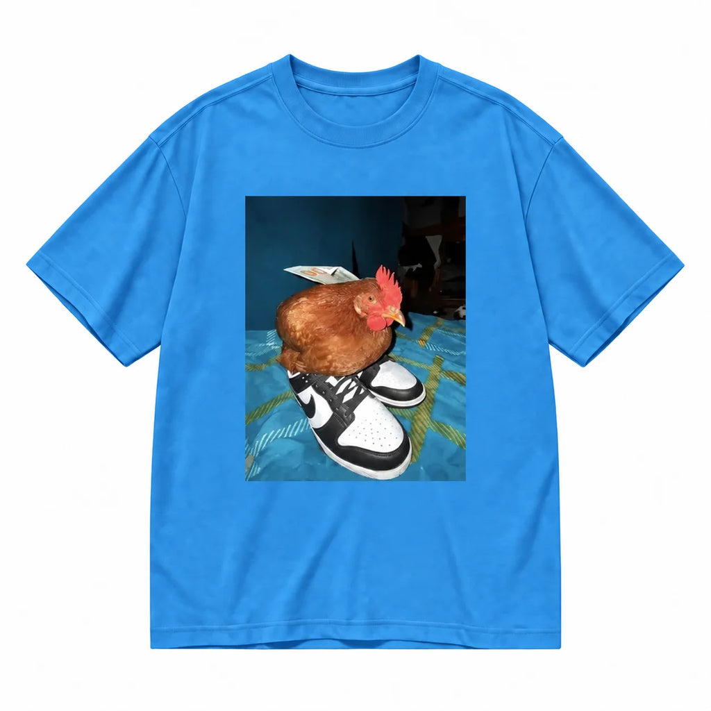 Men Women's Funny Animal Meme Graphic T-Shirt- Menswear Shortsleeve Rock-Inspired Tee, Round Neck, Random Digital Print, Regular Fit, Durable, Machine Washable, All-Season Comfort, Casual Streetwear Unisex Sport Top
