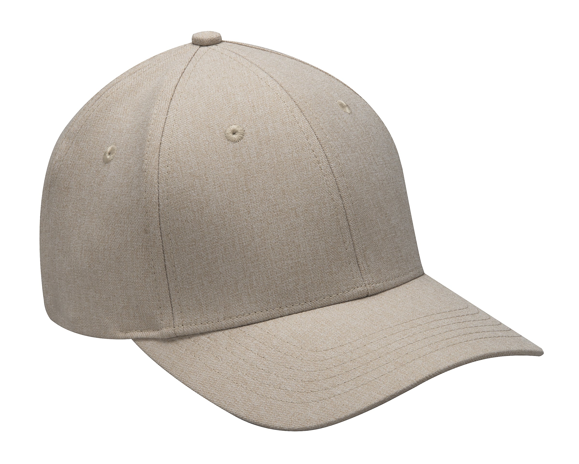 DX101 | DELUXE- 95% Polyester/5% Spandex, Heather Woven Suit Fabric, Six Panel, Structured Cap, Self-Fabric Strap with Silver Bu