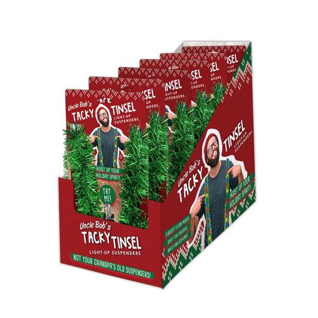 DM Merchandising 9065245 Uncle Bobs christmas Light Up Tinsl garland Suspenders - Pack of 24