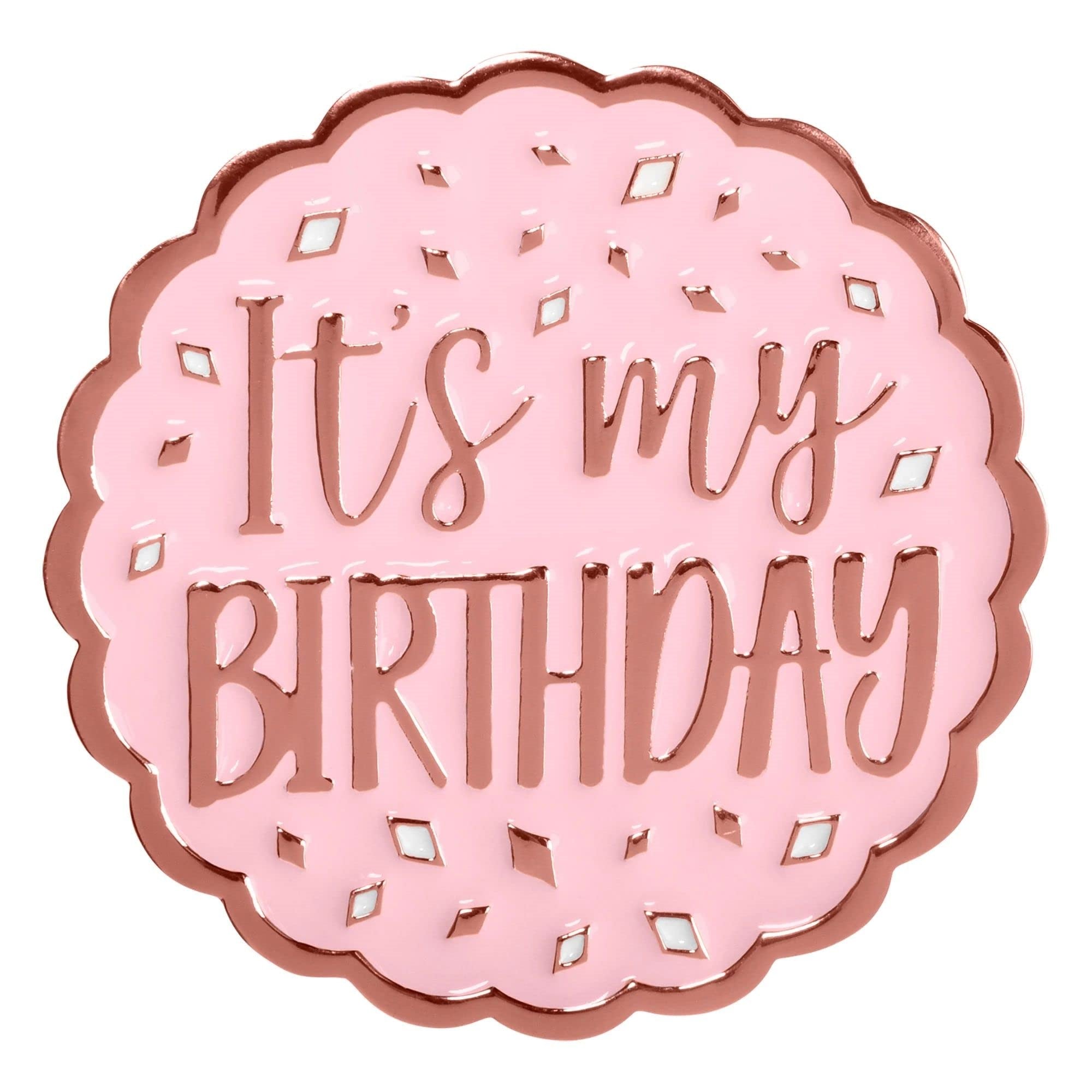 amscan Its My Birthday Metal Pin  Rose Gold  1 Pc, 3 x 2.25