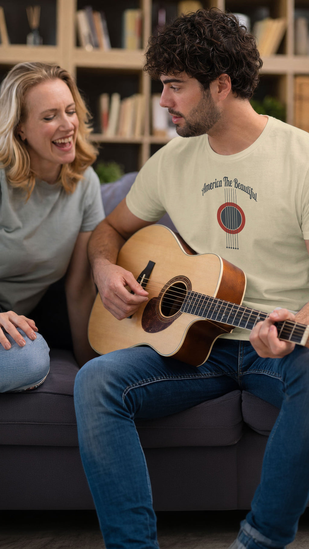 Vintage Strings Guitar Graphic Mens Tee by America The Beautiful®