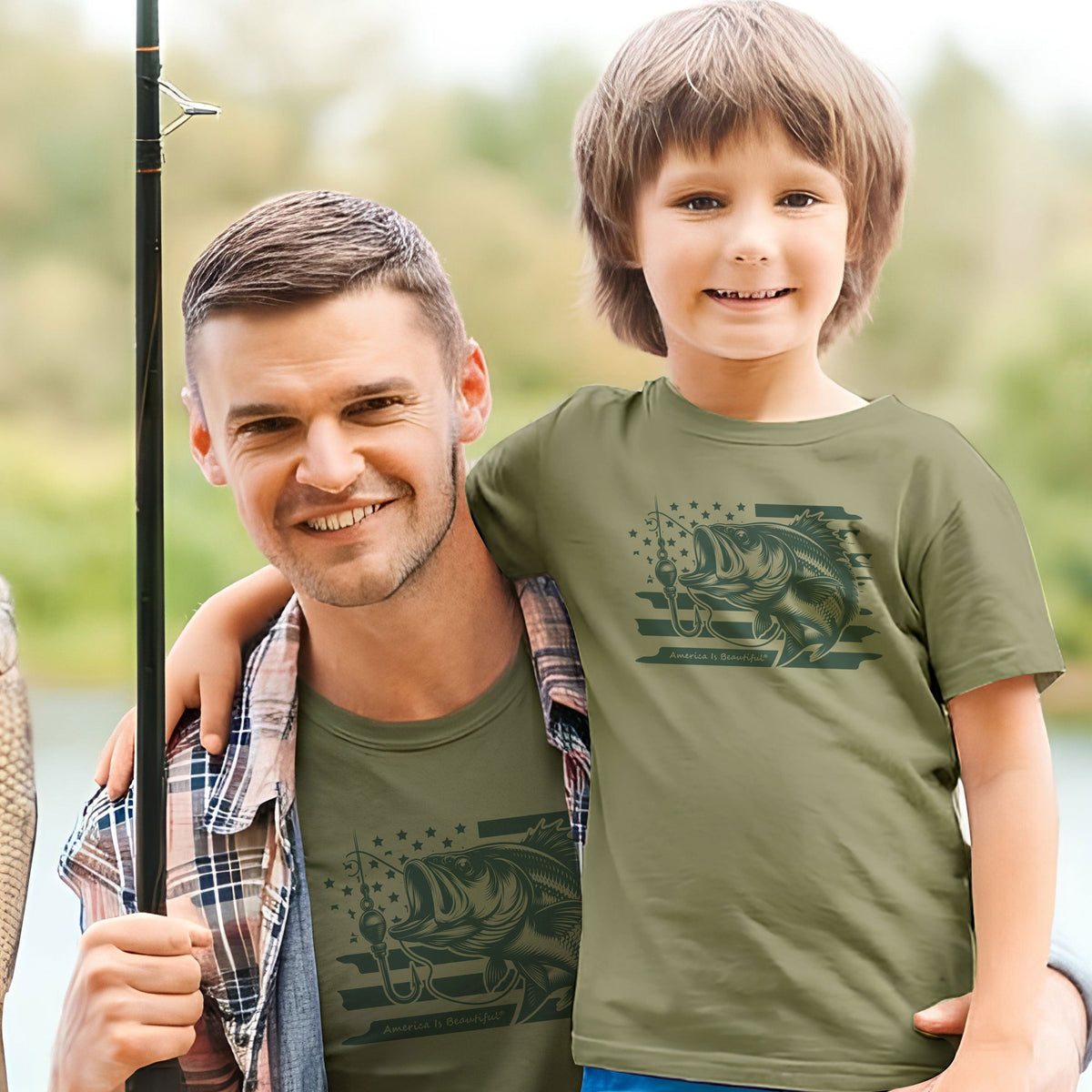 Bass and Flag Graphic Tee 2.0 Men from America The Beautiful®