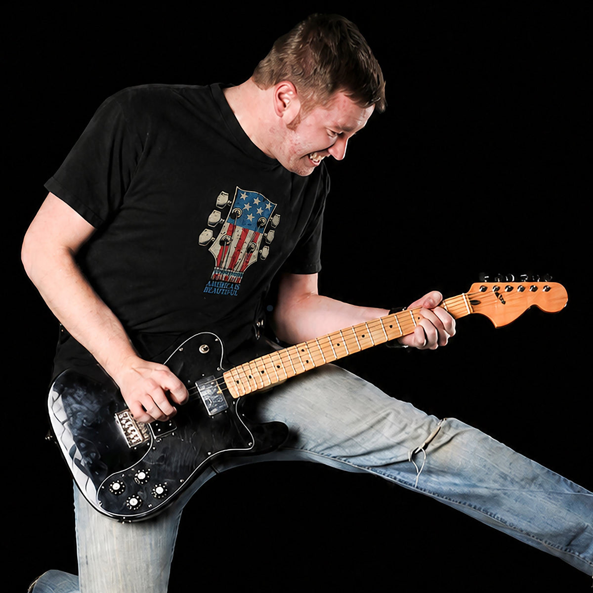 Headstock Patriot American Flag Graphic Tee from America The Beautiful® - M