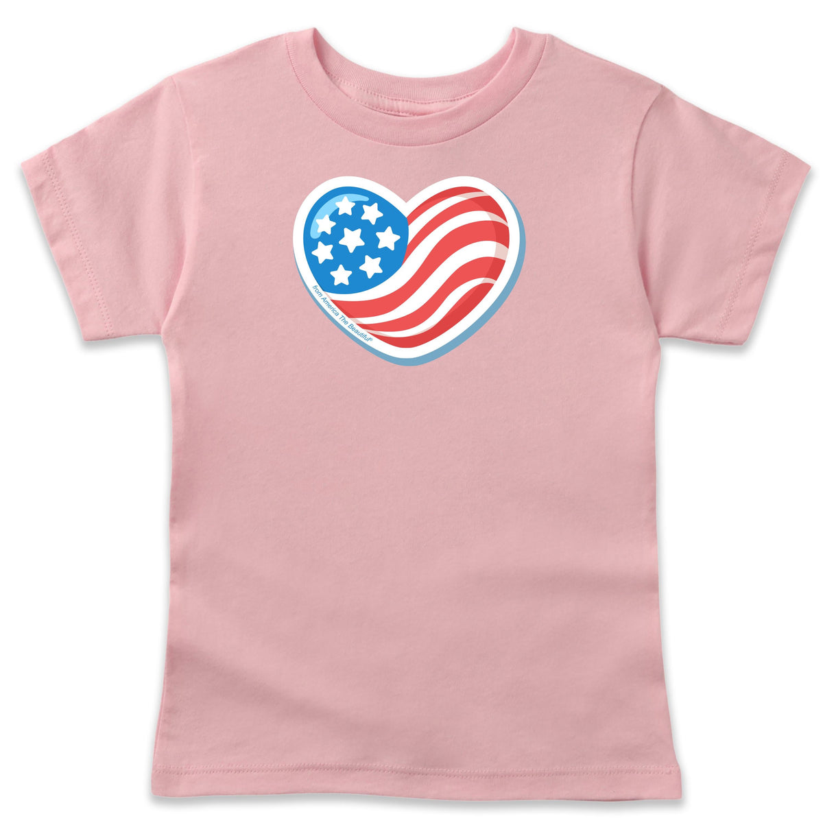 American Flag Heart Girl Toddler Graphic Tee from America The Beautiful®
