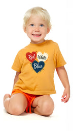 Three Hearts American Fun T-shirt 1.0 in Red White and Blue from America Is Beautiful®