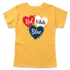 Three Hearts American Fun T-shirt 1.0 in Red White and Blue from America Is Beautiful®