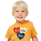 Three Hearts American Fun T-shirt 1.0 in Red White and Blue from America Is Beautiful®