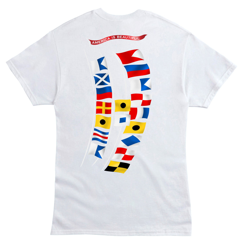 America The Beautiful Nautical Flags Mens Short Sleeve T-shirt