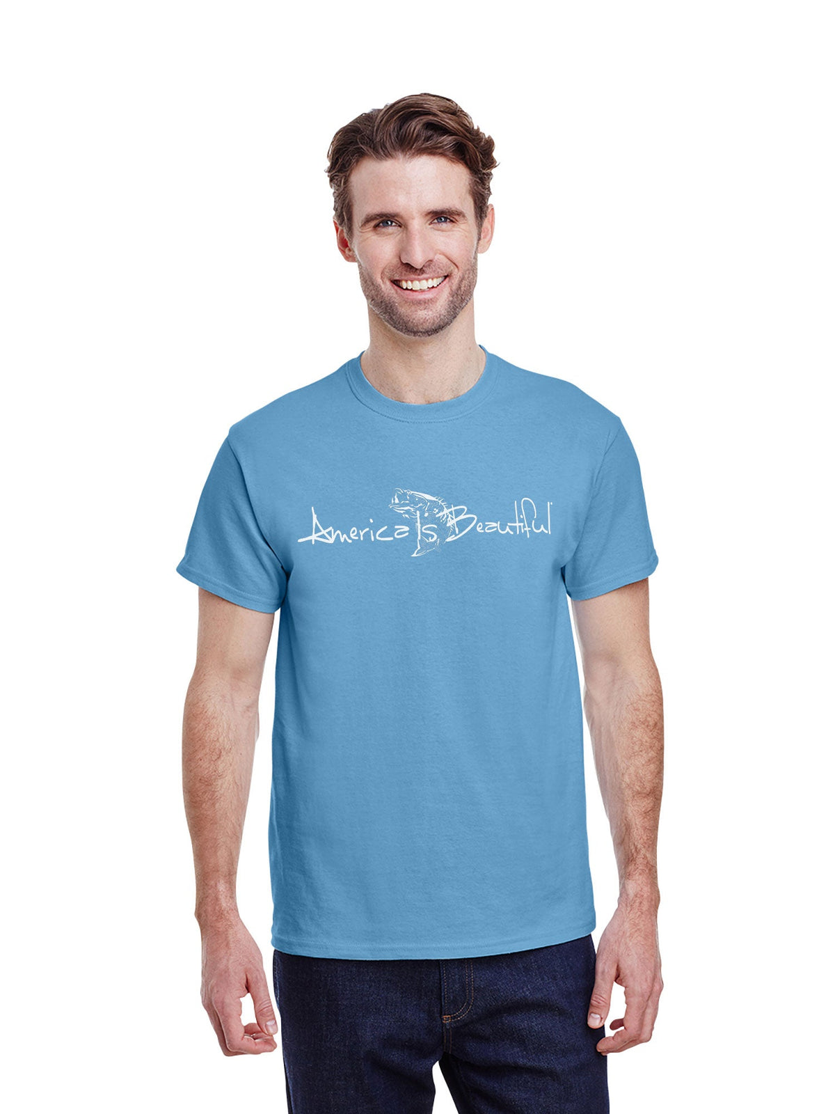 America Is Beautiful® Bass Fishing Mens Graphic Tee