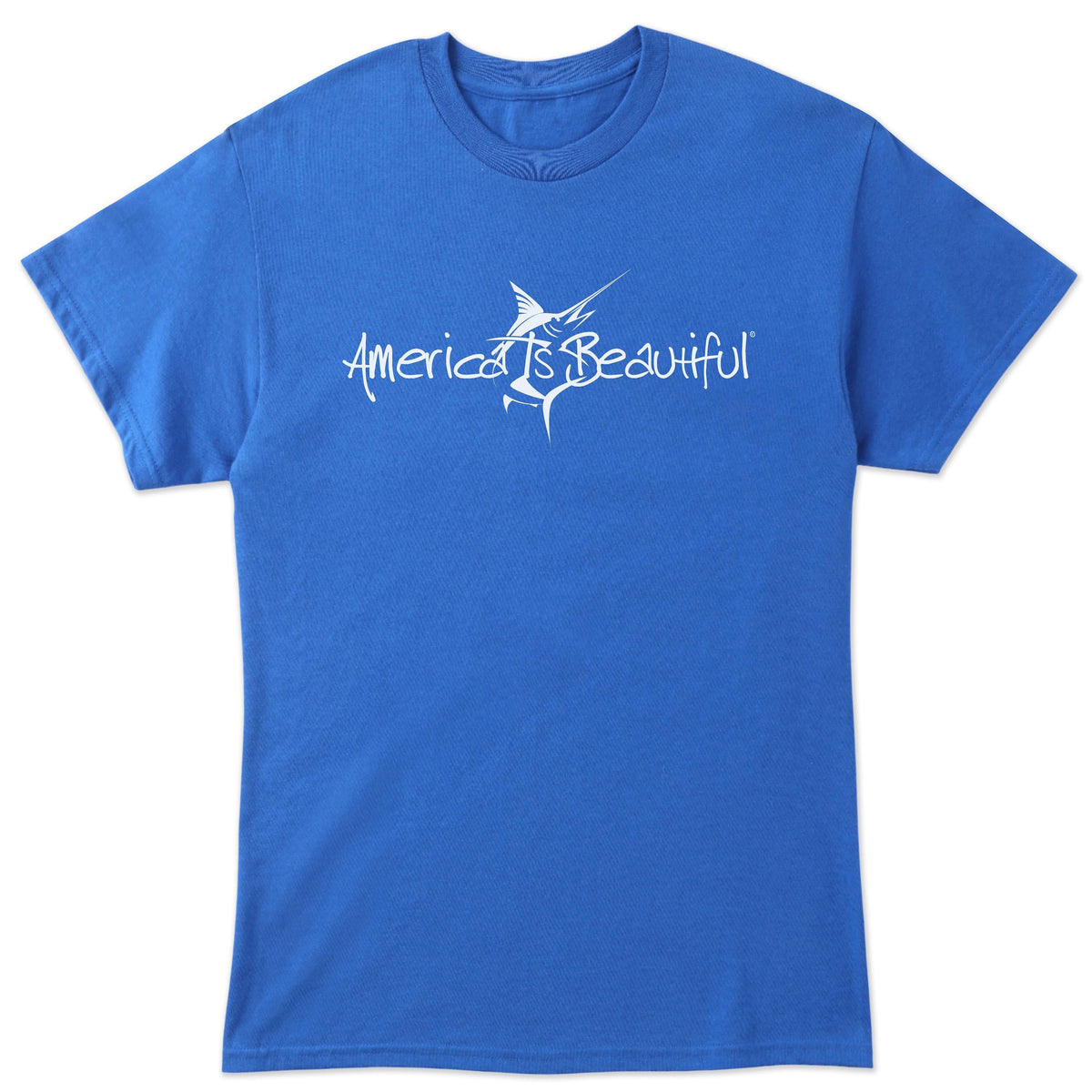 America Is Beautiful Marlin Fishing Mens Graphic T-shirt