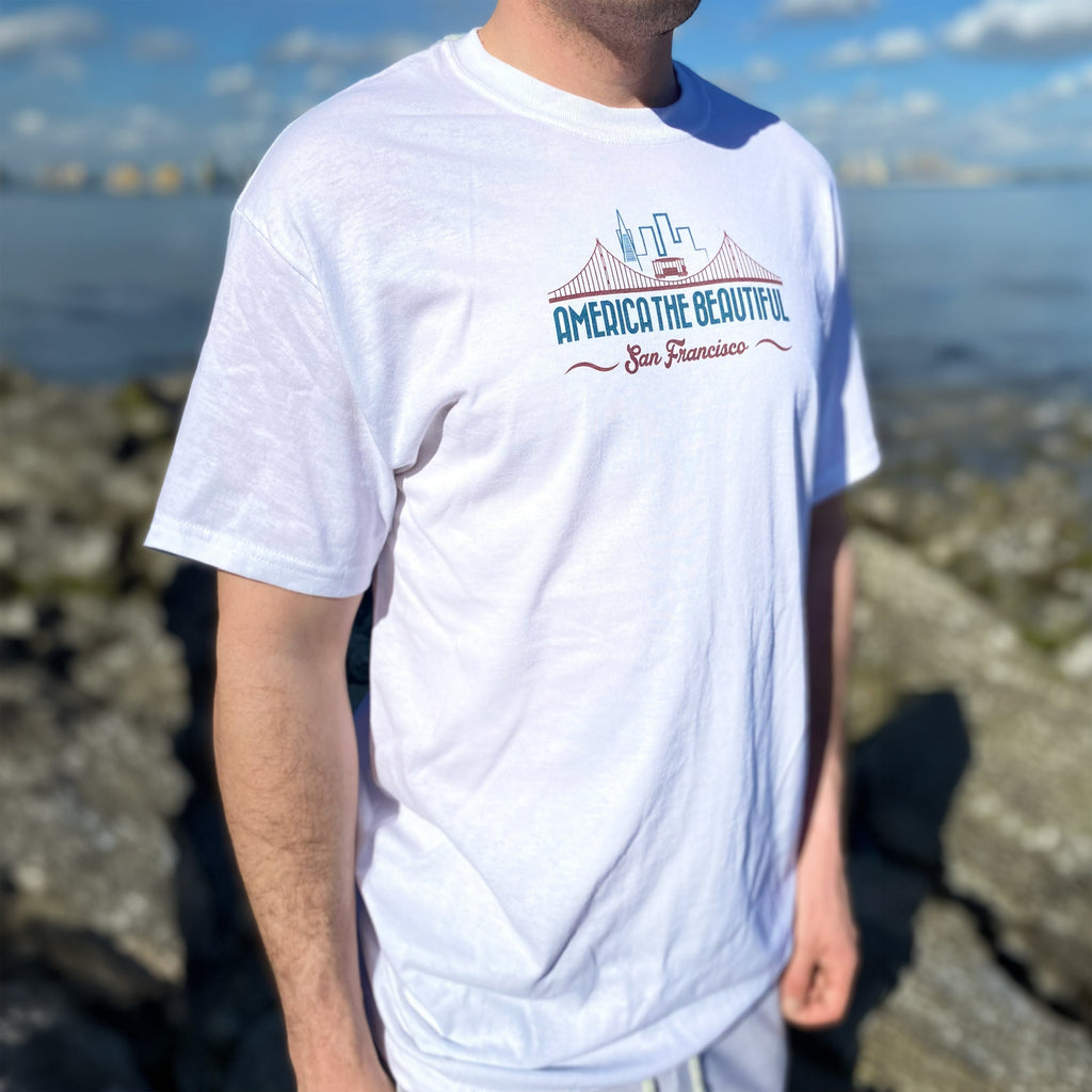 San Francisco Bay Bridge Mens T-Shirt by America The Beautiful®