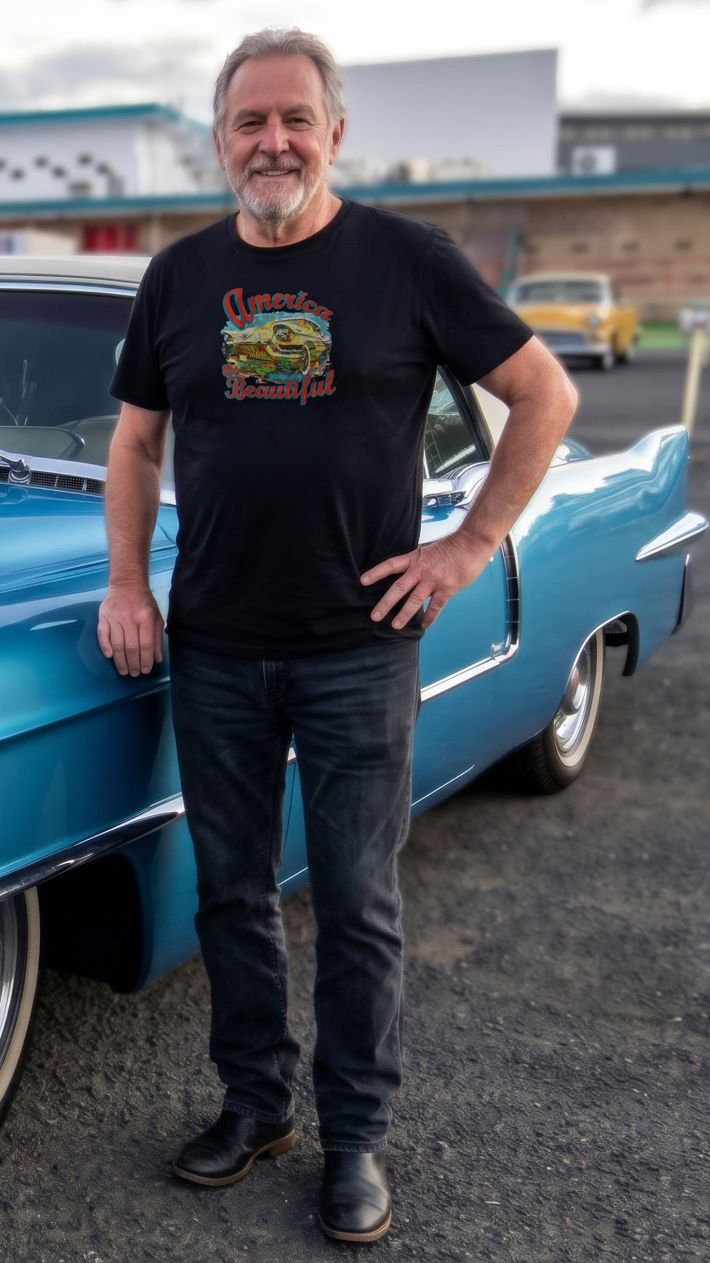America The Beautiful® Classic Car 59 Cadillac Mens T-Shirt