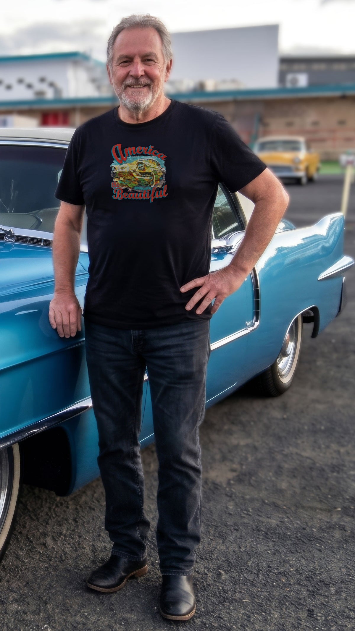 America The Beautiful® Classic Car 59 Cadillac Mens T-Shirt