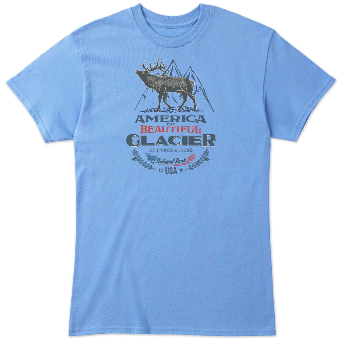 America The Beautiful® Glacier National Park Bugling Elk Mens T-shirt