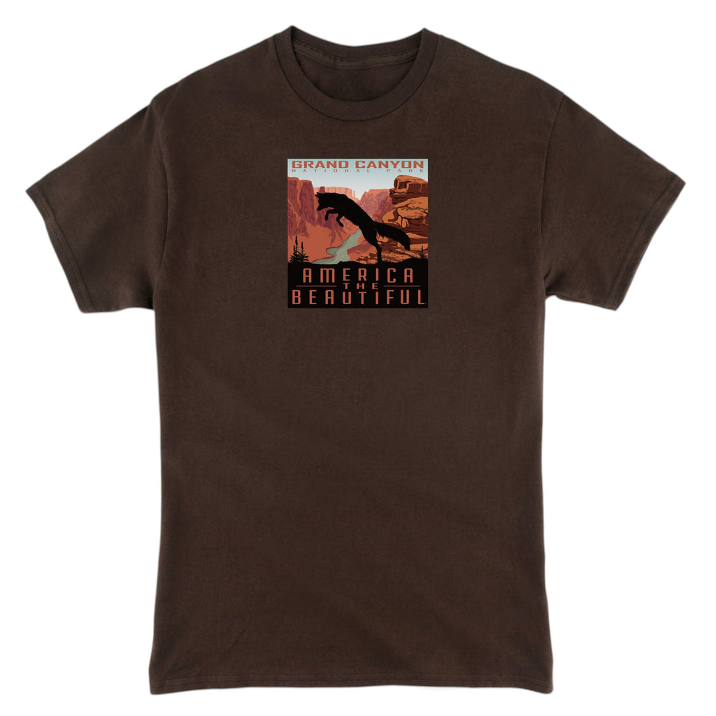 America The Beautiful® Grand Canyon National Park Jumping Fox Mens Graphic Tee