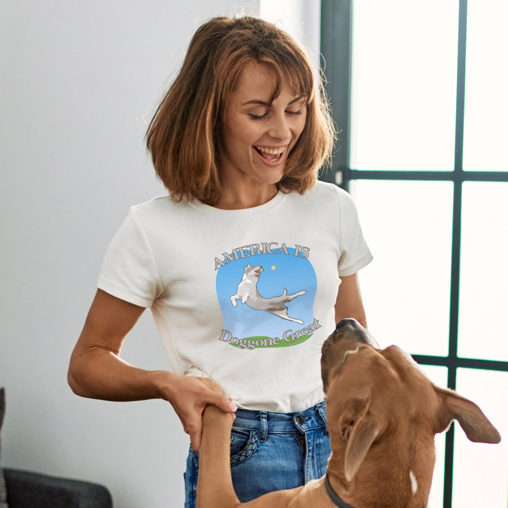 America Is Doggone Great! Womens Dog Tee by America The Beautiful®