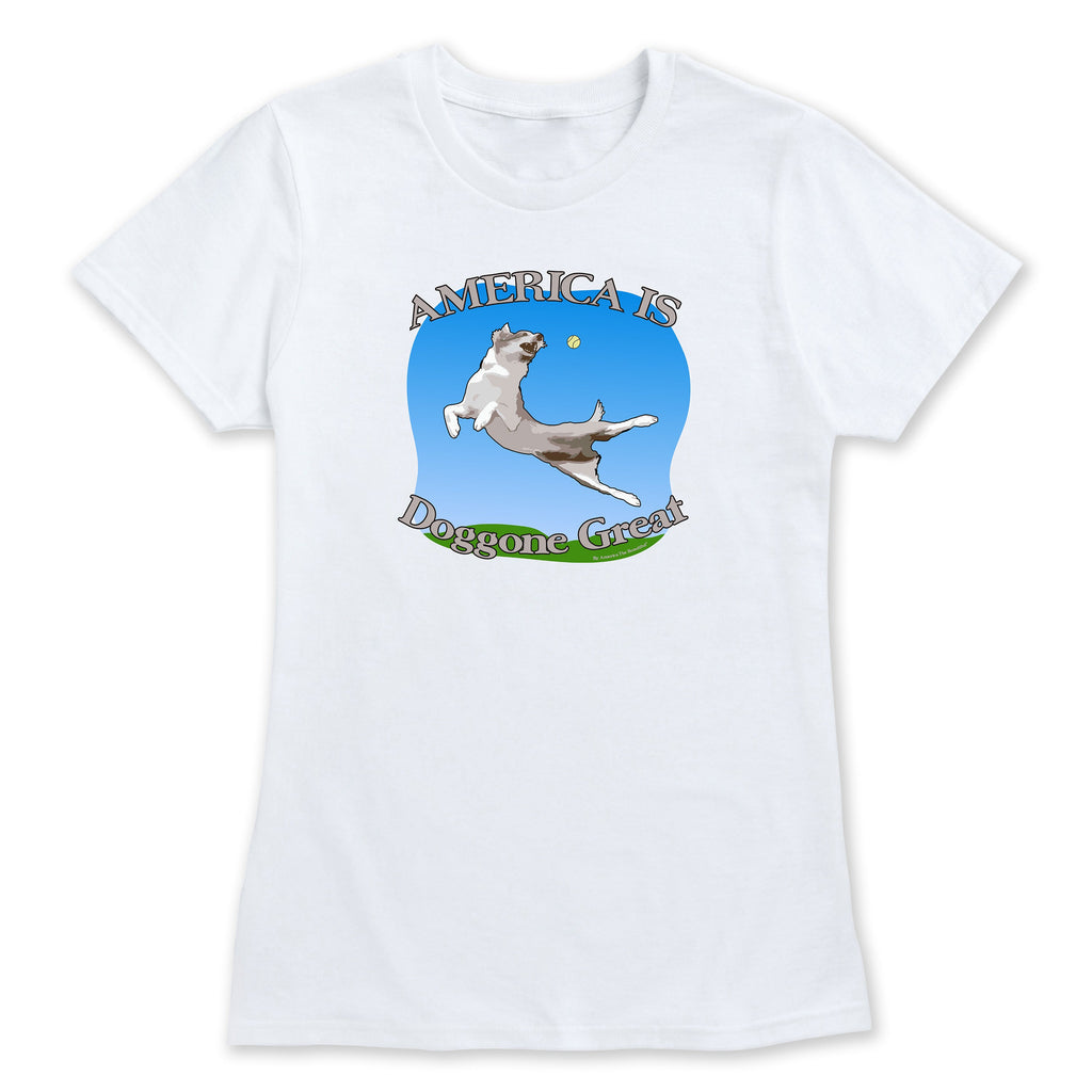 America Is Doggone Great! Womens Dog Tee by America The Beautiful®