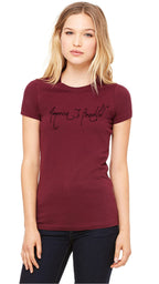 Classy 2.0 America Is Beautiful Womens Short Sleeve Message Tee